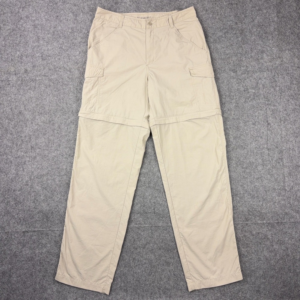 Columbia Convertible Pants Mens S Khaki PFG Omni Shade Zip Off Hiking Cargo UPF
